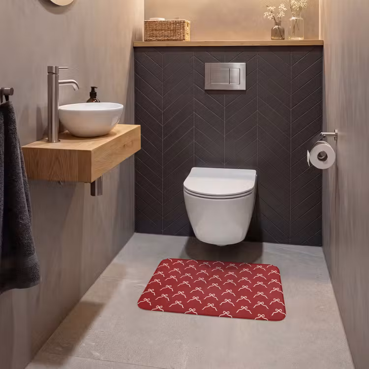 WC Vorleger - Schleife – Weihnachten – Rot – Weiß — 2