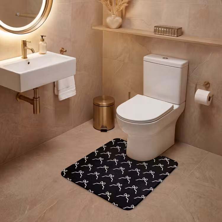 WC Vorleger - Schleife – Weihnachten – Schwarz – Weiß — 4