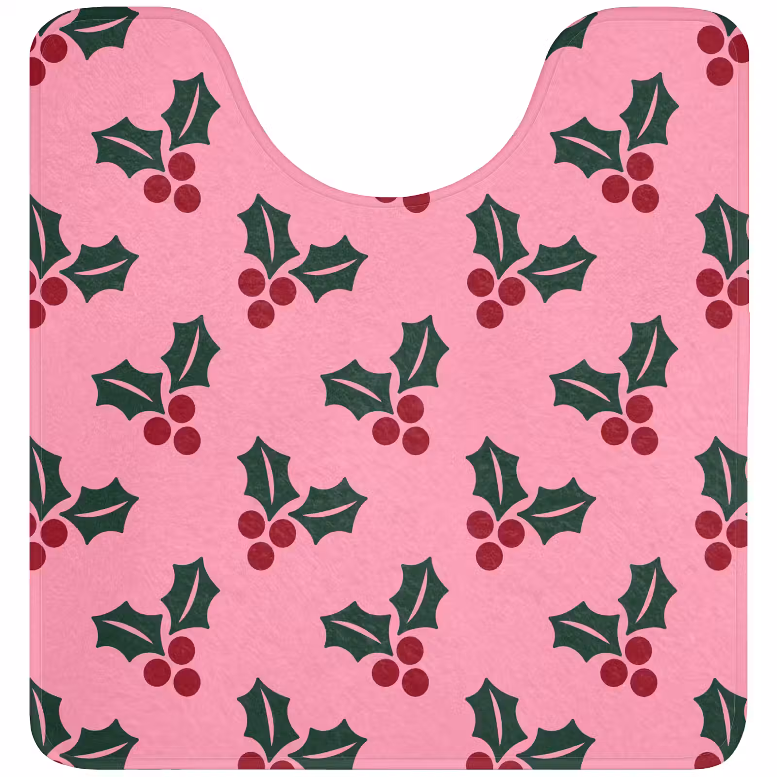 WC Vorleger - Rosa – Weihnachten – Stechpalme — 1