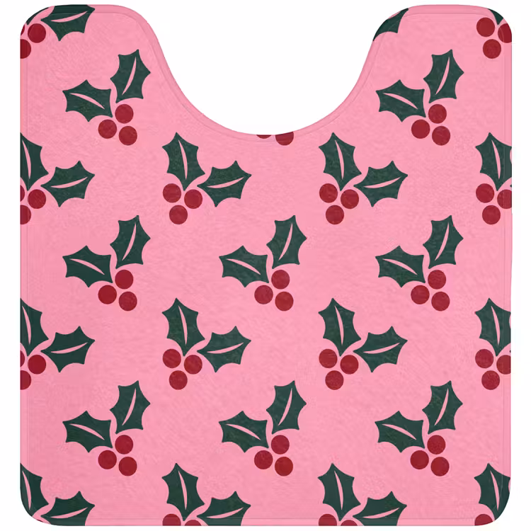 WC Vorleger - Rosa – Weihnachten – Stechpalme — 1