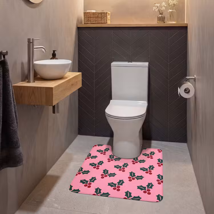 WC Vorleger - Rosa – Weihnachten – Stechpalme — 2