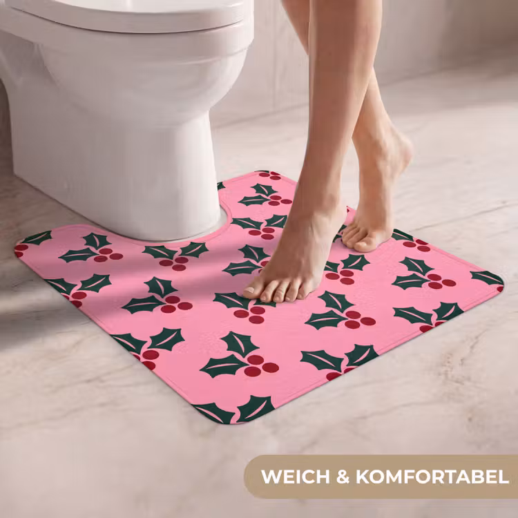 WC Vorleger - Rosa – Weihnachten – Stechpalme — 5