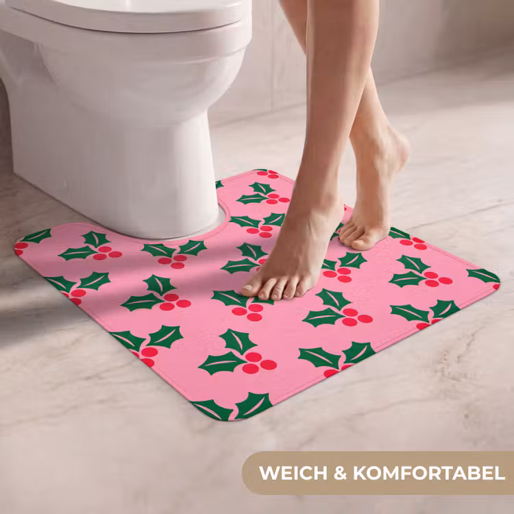WC Vorleger - Stechpalme – Weihnachten – Rosa — 5