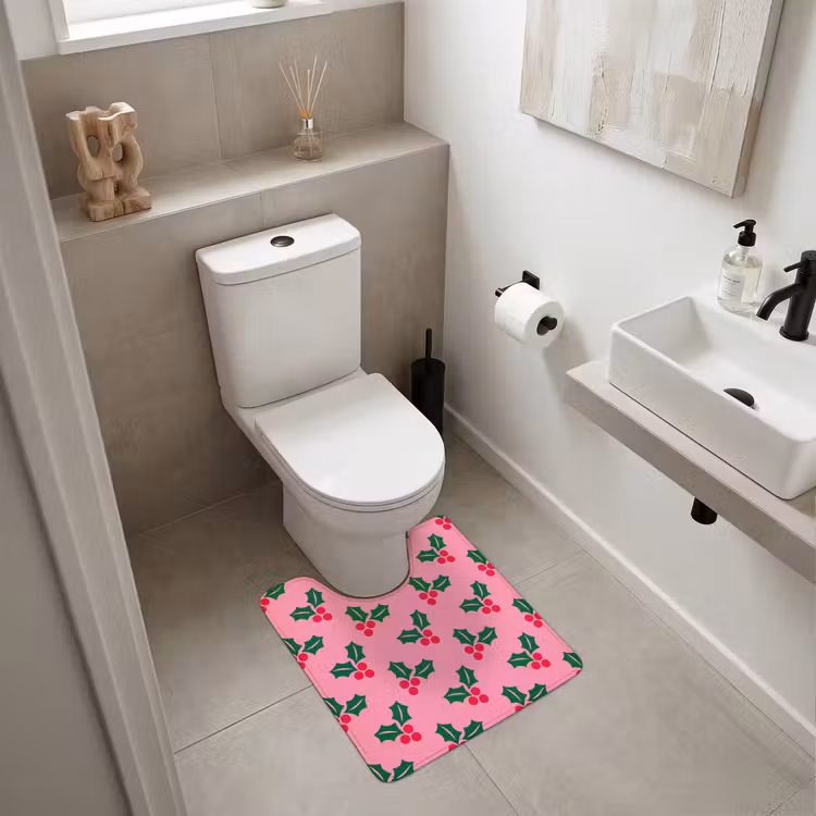 WC Vorleger - Stechpalme – Weihnachten – Rosa — 6