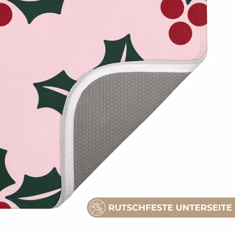 WC Vorleger - Weihnachten – Stechpalme – Grün – Rosa — 3