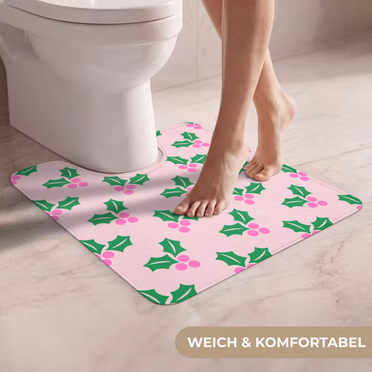 WC Vorleger - Weihnachten – Stechpalme – Rosa — 5
