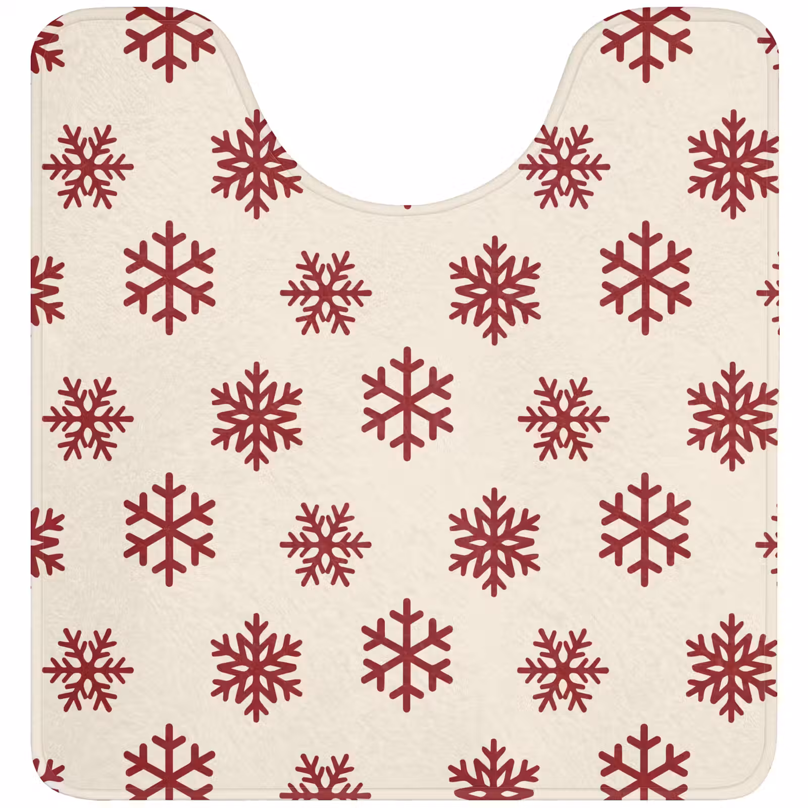 WC Vorleger - Schneeflocke – Creme – Rot — 1
