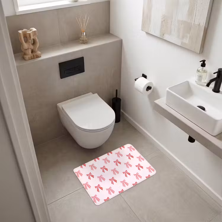 WC Vorleger - Schleifen – Weihnachten – Rosa – Rot — 6