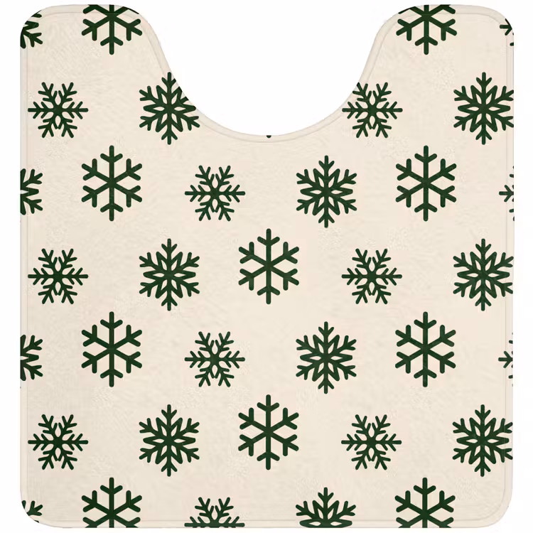 WC Vorleger - Schneeflocke – Creme – Grün – Weihnachten — 1