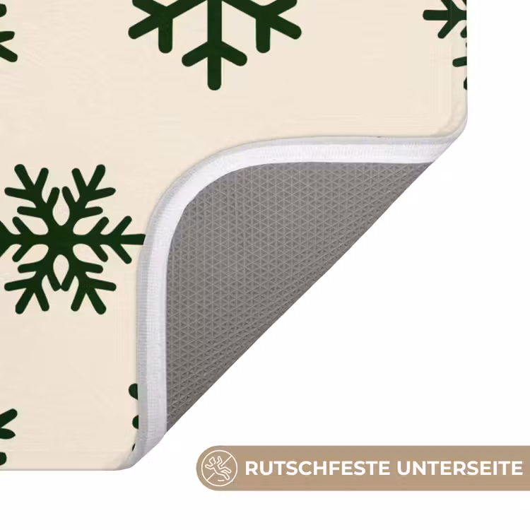 WC Vorleger - Schneeflocke – Creme – Grün – Weihnachten — 3