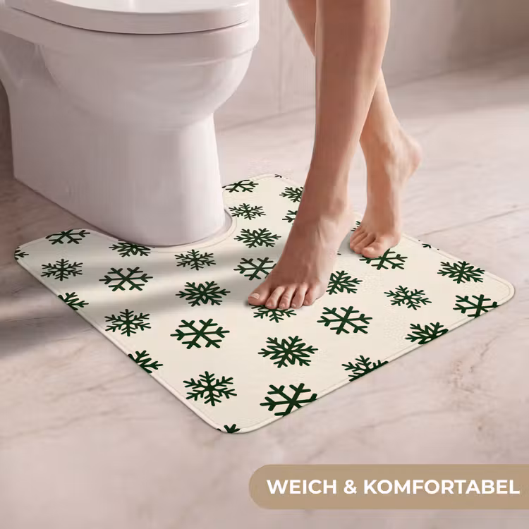 WC Vorleger - Schneeflocke – Creme – Grün – Weihnachten — 5