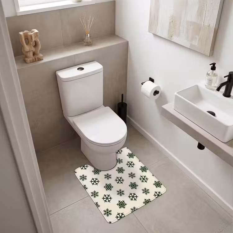 WC Vorleger - Schneeflocke – Creme – Grün – Weihnachten — 6