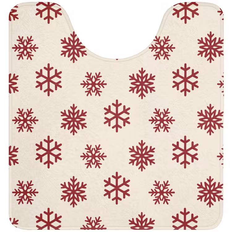 WC Vorleger - Schneeflocke – Creme – Rot — 1
