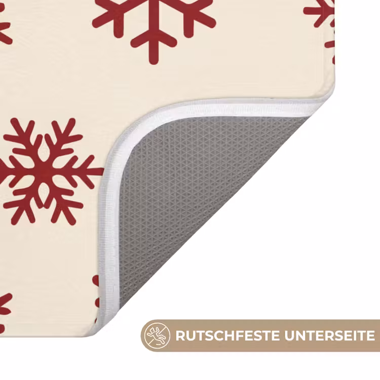 WC Vorleger - Schneeflocke – Creme – Rot — 3