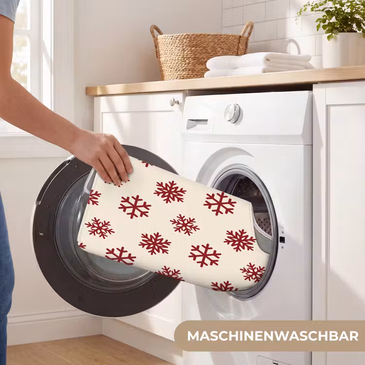 WC Vorleger - Schneeflocke – Creme – Rot — 7