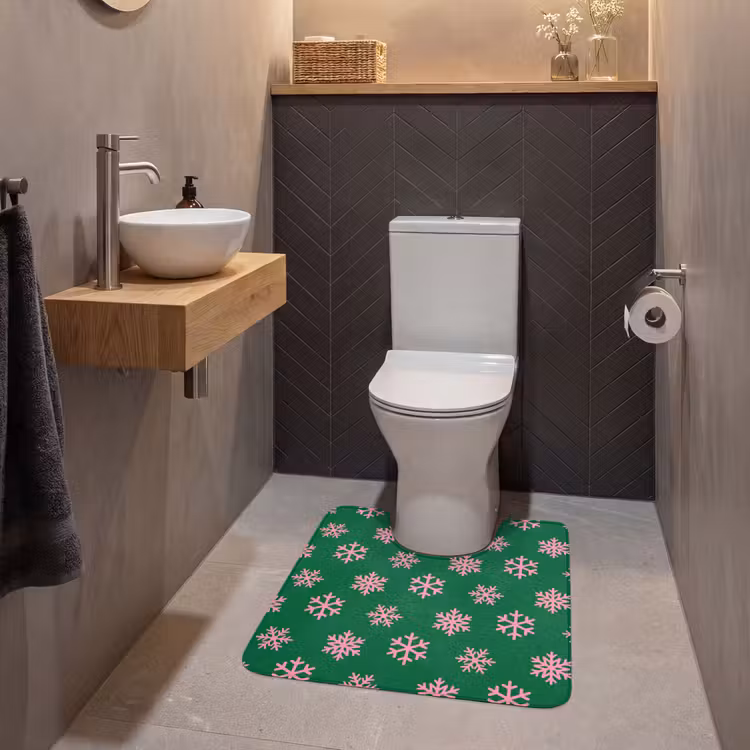 WC Vorleger - Schneeflocke – Grün – Rosa – Weihnachten — 2