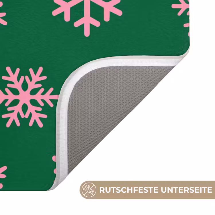 WC Vorleger - Schneeflocke – Grün – Rosa – Weihnachten — 3