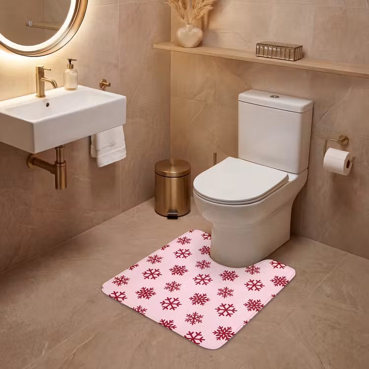 WC Vorleger - Schneeflocke – Rosa – Rot – Weihnachten — 4