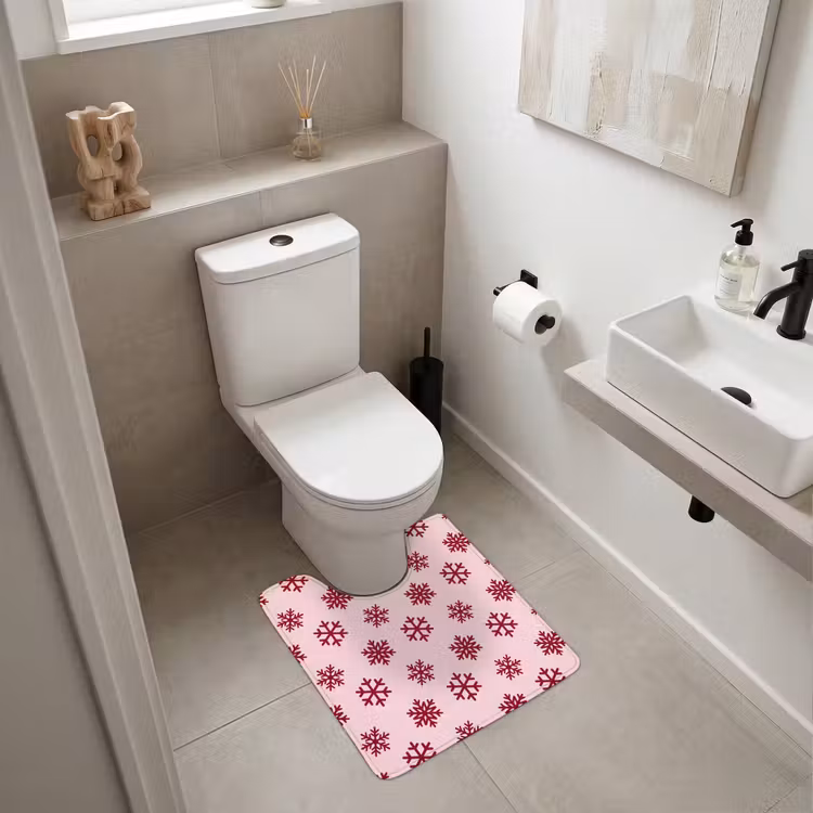 WC Vorleger - Schneeflocke – Rosa – Rot – Weihnachten — 6