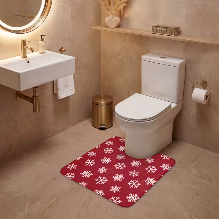 WC Vorleger - Schneeflocke – Rot – Rosa – Weihnachten — 4