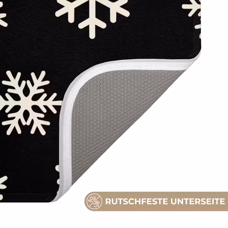 WC Vorleger - Schneeflocke – Schwarz – Weiß – Weihnachten — 3