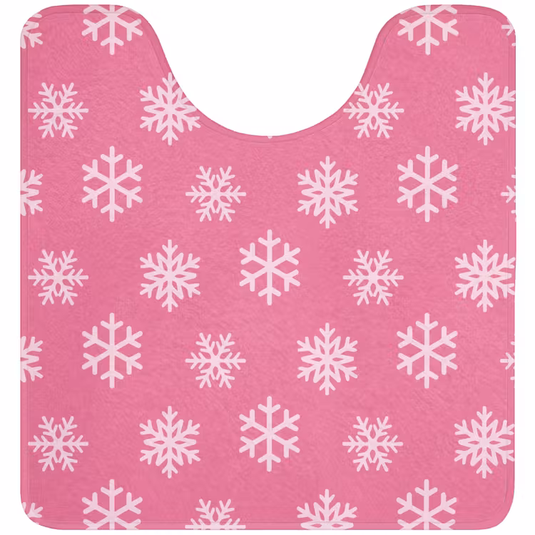 WC Vorleger - Schneeflocke – Weihnachten – Rosa — 1