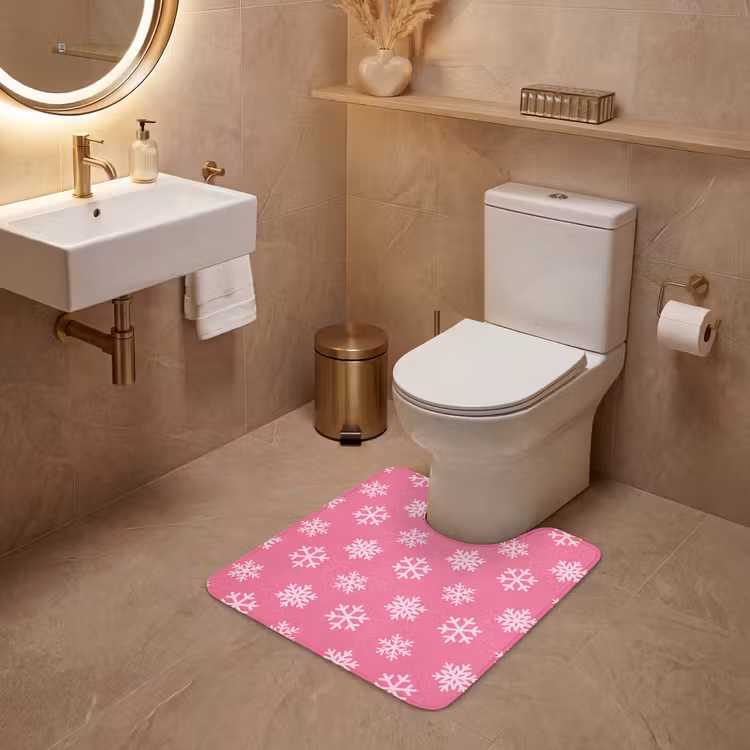 WC Vorleger - Schneeflocke – Weihnachten – Rosa — 4