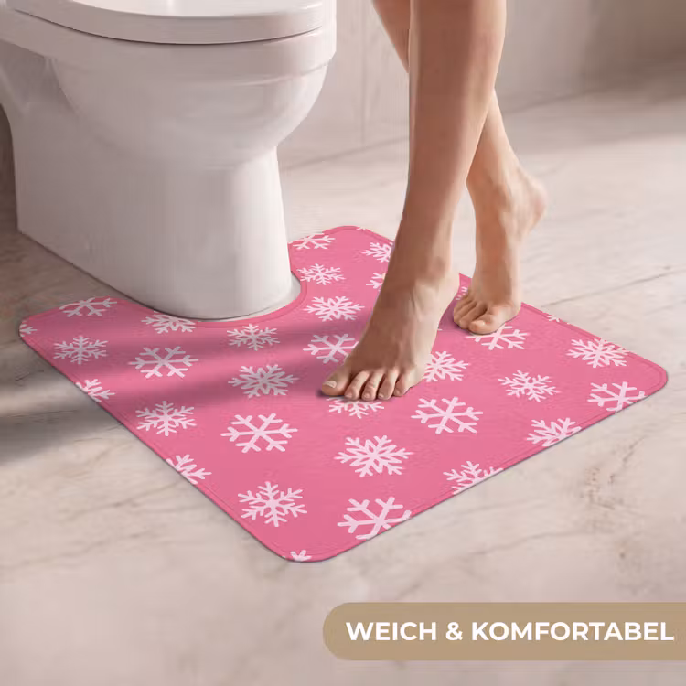 WC Vorleger - Schneeflocke – Weihnachten – Rosa — 5