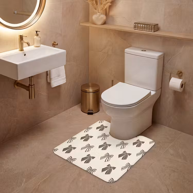 WC Vorleger - Schleifen – Weihnachten – Cremefarben – Schwarz — 4