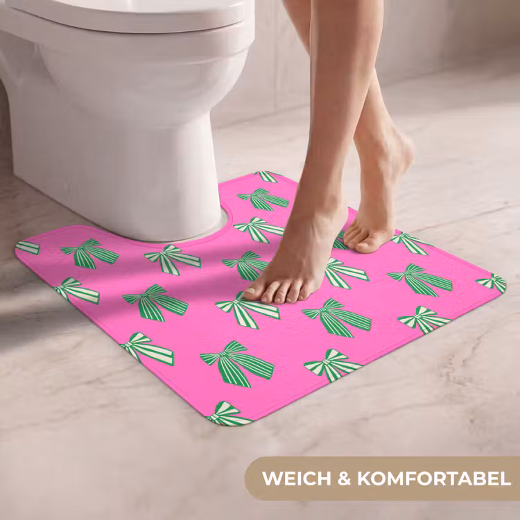 WC Vorleger - Schleifen – Weihnachten – Neon – Rosa – Grün — 5