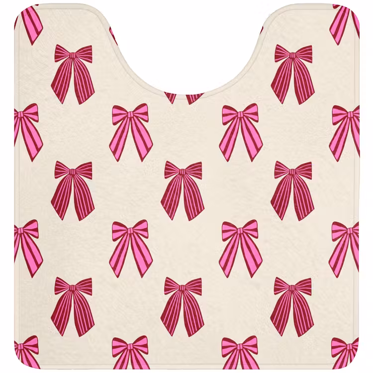 WC Vorleger - Schleifen – Weihnachten – Rosa – Cremefarben — 1