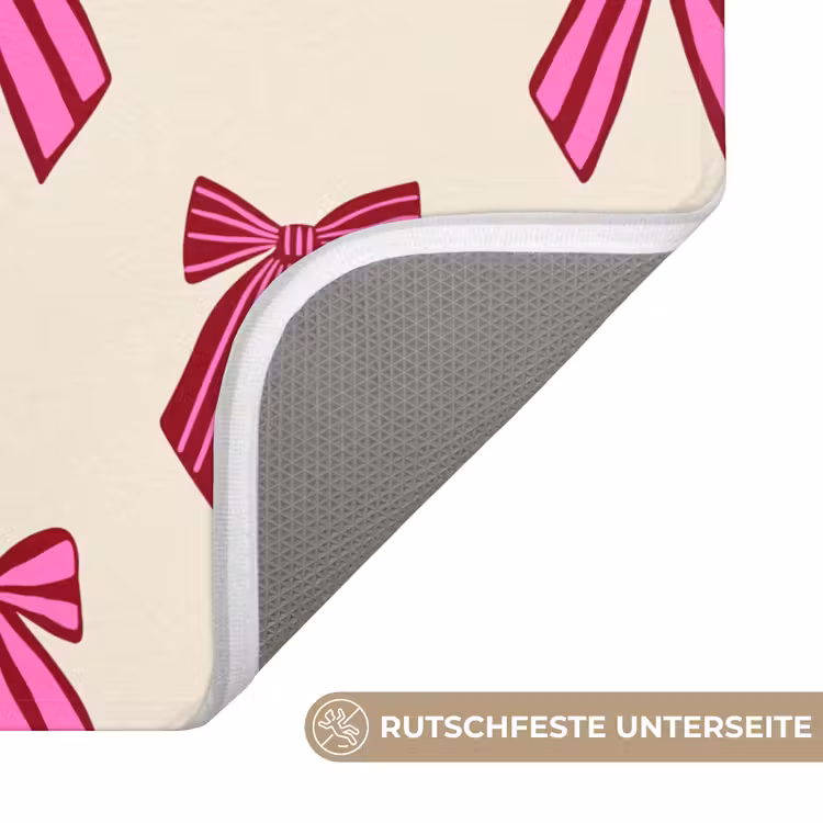 WC Vorleger - Schleifen – Weihnachten – Rosa – Cremefarben — 3