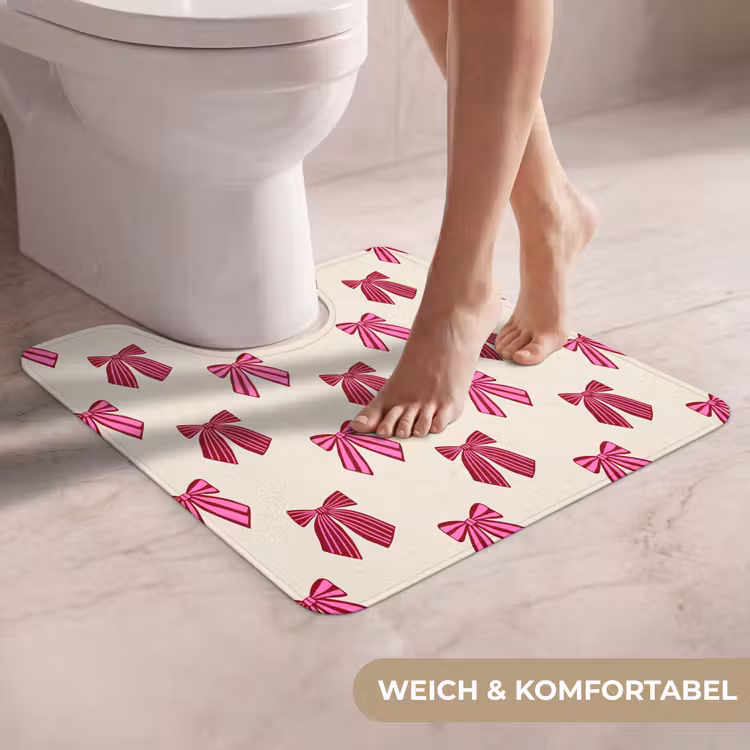 WC Vorleger - Schleifen – Weihnachten – Rosa – Cremefarben — 5