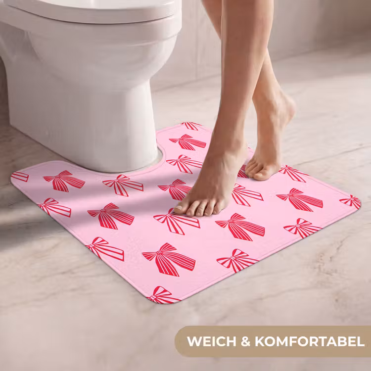 WC Vorleger - Schleifen – Weihnachten – Rosa – Rot — 5
