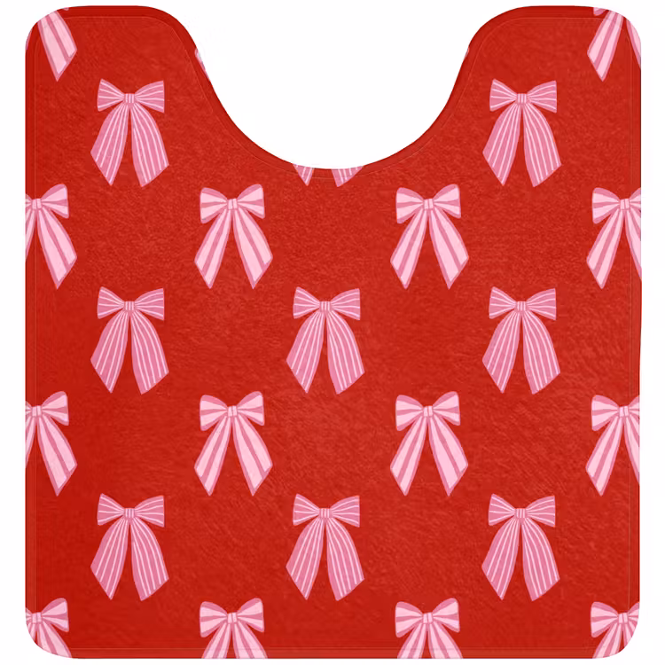 WC Vorleger - Schleifen – Weihnachten – Rot – Rosa — 1