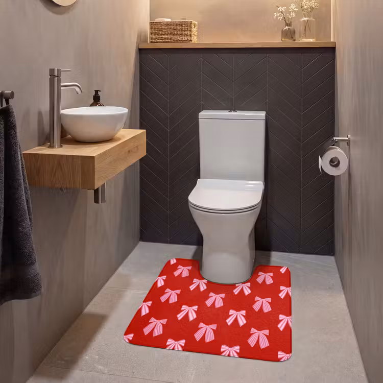 WC Vorleger - Schleifen – Weihnachten – Rot – Rosa — 2