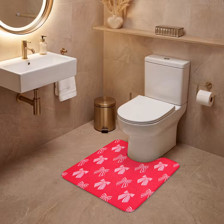 WC Vorleger - Schleifen – Weihnachten – Rot – Rosa — 4
