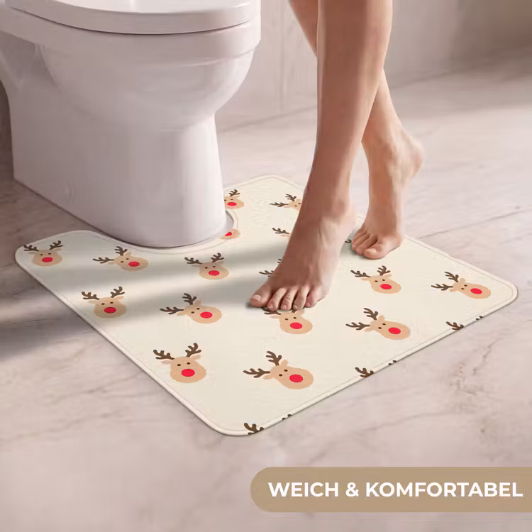 WC Vorleger - Rentiere – Weihnachten – Creme — 5