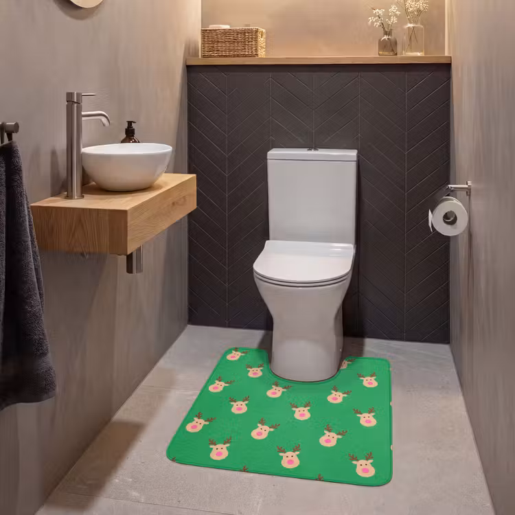 WC Vorleger - Rentiere – Weihnachten – Neon – Grün — 2
