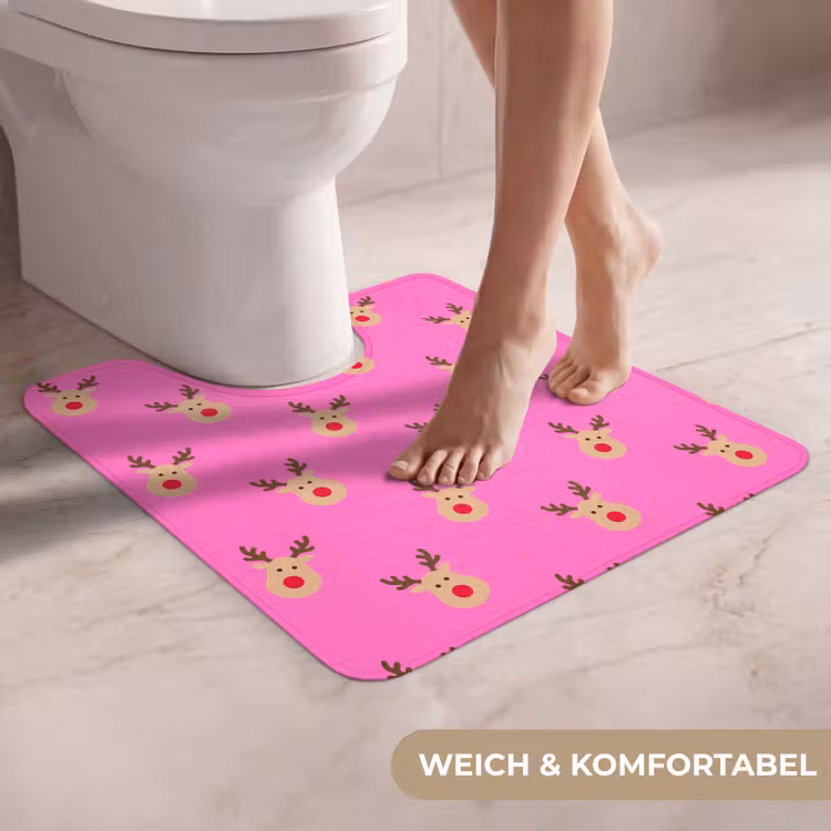 WC Vorleger - Rentiere – Weihnachten – Neon – Rosa — 5