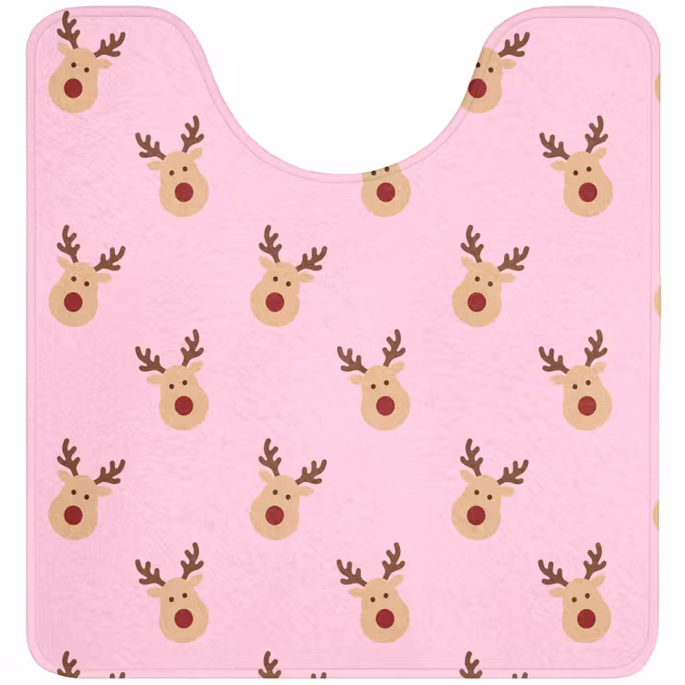 WC Vorleger - Rentiere – Weihnachten – Rosa — 1