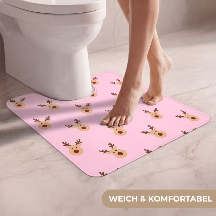 WC Vorleger - Rentiere – Weihnachten – Rosa — 5