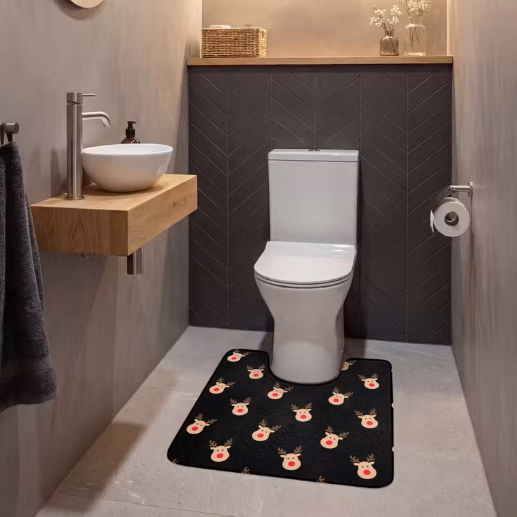 WC Vorleger - Rentiere – Weihnachten – Schwarz — 2