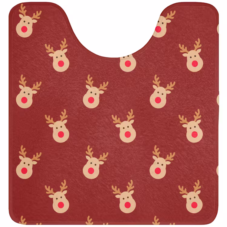 WC Vorleger - Rentiere – Weihnachten – Rot – Braun — 1