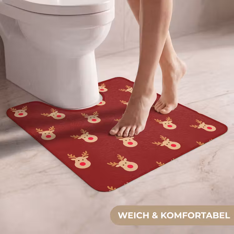 WC Vorleger - Rentiere – Weihnachten – Rot – Braun — 5