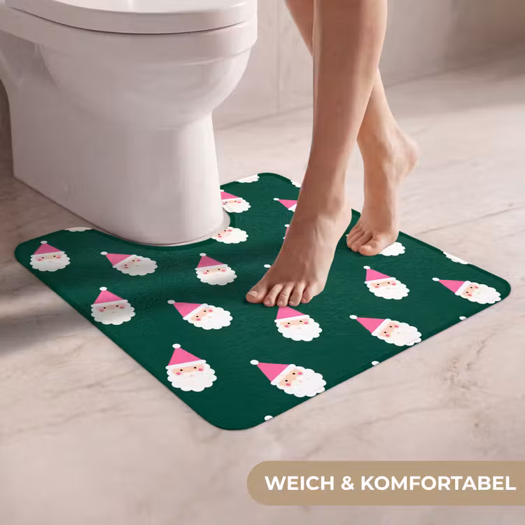 WC Vorleger - Weihnachtsmann – Weihnachten – Grün – Rosa — 5