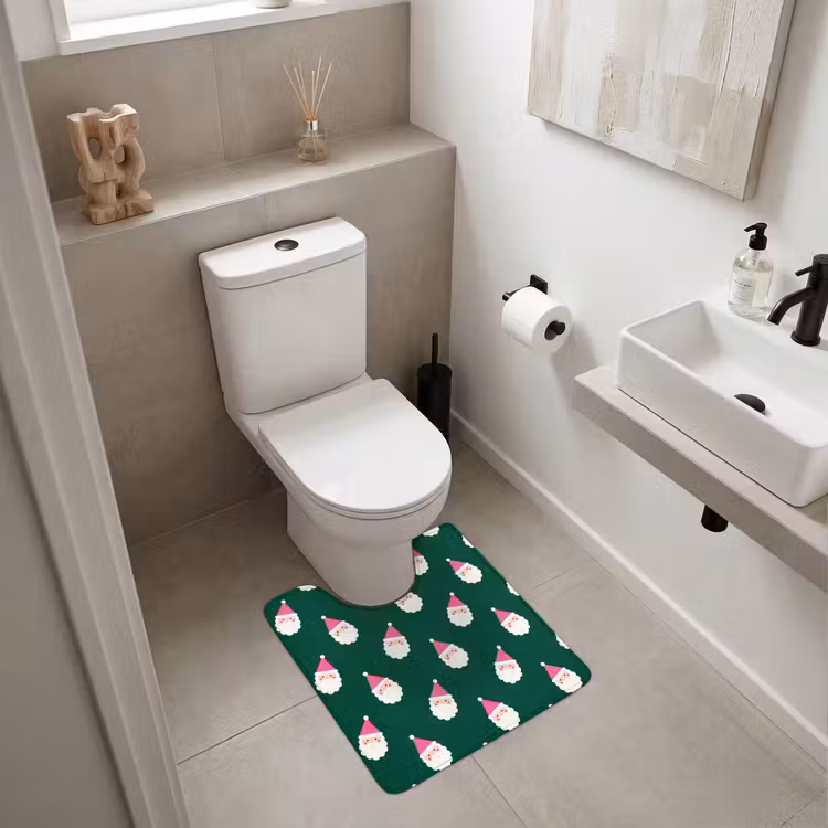 WC Vorleger - Weihnachtsmann – Weihnachten – Grün – Rosa — 6