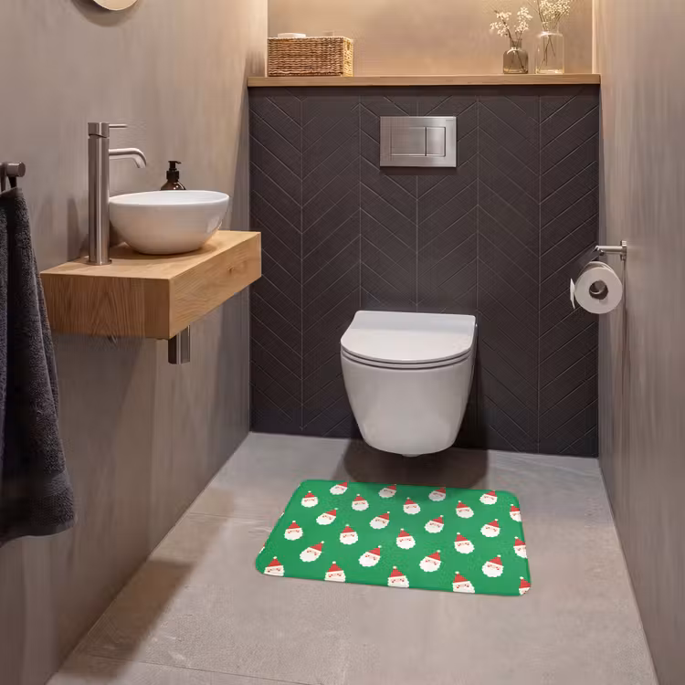 WC Vorleger - Weihnachtsmann – Weihnachten – Neon – Grün — 2