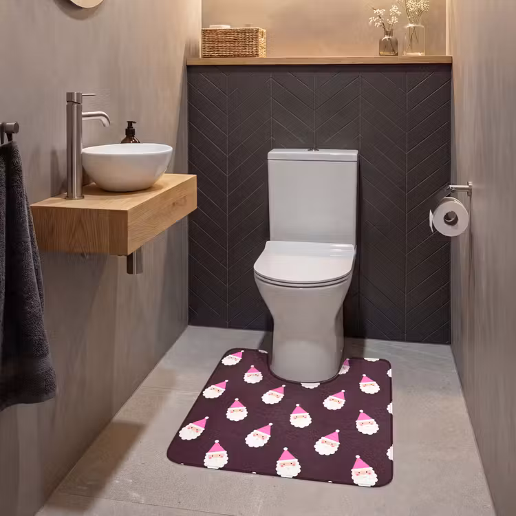 WC Vorleger - Weihnachtsmann – Weihnachten – Rosa – Burgunderrot — 2