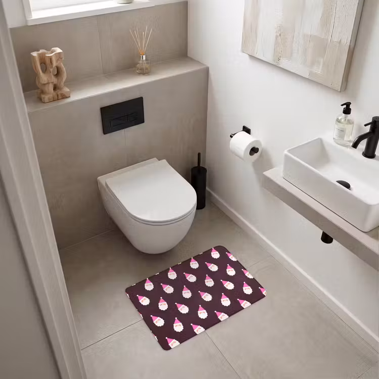 WC Vorleger - Weihnachtsmann – Weihnachten – Rosa – Burgunderrot — 6